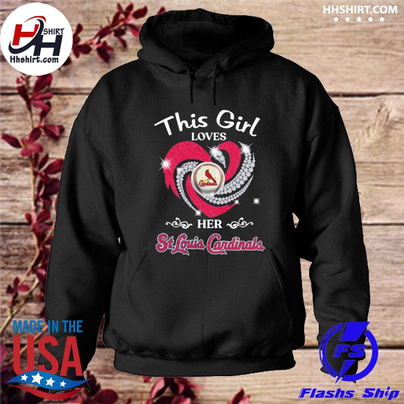 St. louis cardinals 2023 this girl loves her st. louis cardinals heart  diamond T-shirts, hoodie, sweater, long sleeve and tank top