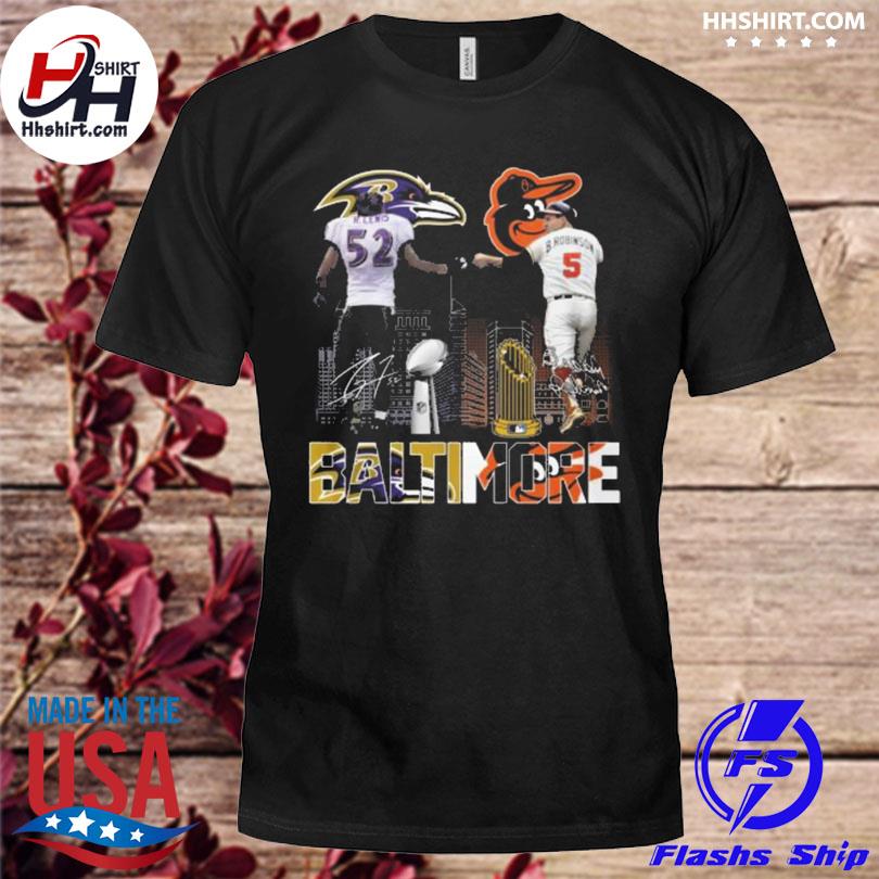 Baltimore ravens orioles lewis and robinson city champions shirt