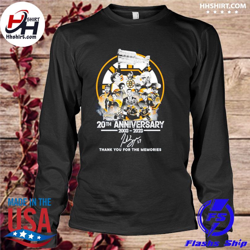 Official Boston Bruins 20th Anniversary 2003 – 2023 Thank You For The  Memories T Shirt - Limotees