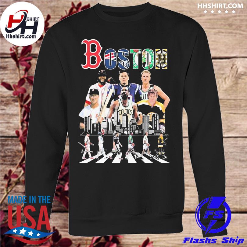 Boston Sports Abbey Road Teams Players Signatures T-shirt Hoodie