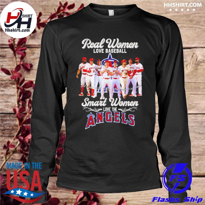 Real Women Love Baseball Smart Women Love The Angels T Shirt - Growkoc