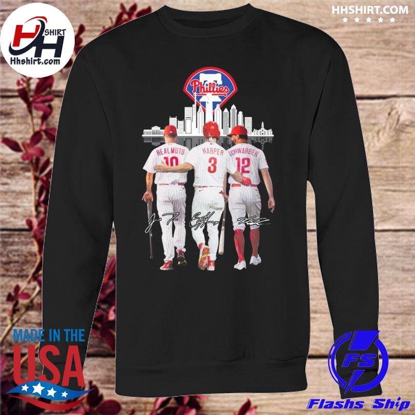 J. T. Realmuto Bryce Harper And Kyle Schwarber Philadelphia Phillies 2023  shirt, hoodie, longsleeve tee, sweater