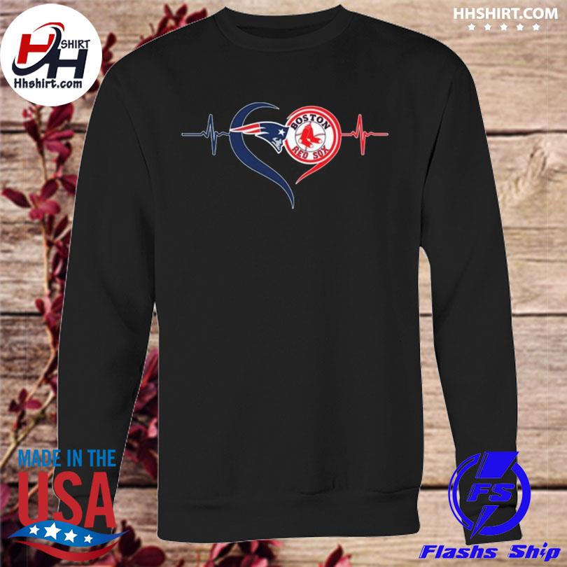 New England Patriots And Boston Red Sox heartbeat 2023 shirt, hoodie, longsleeve  tee, sweater
