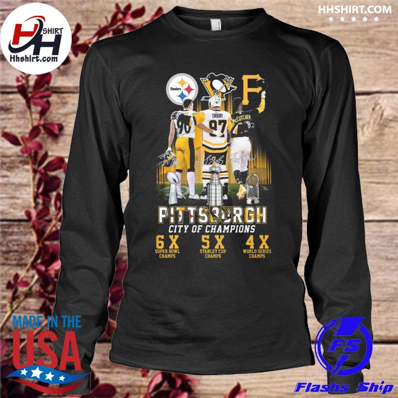 Official Logo Pittsburgh Steelers Penguins Pirates City Champions shirt,  hoodie, sweater, long sleeve and tank top