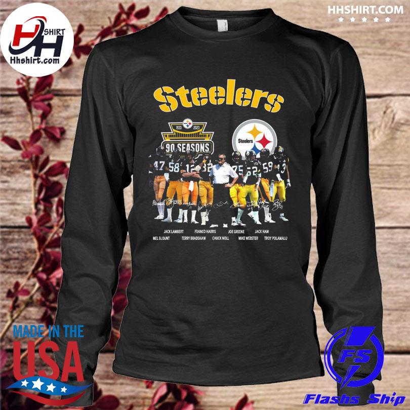 The Pittsburgh Steelers 90th anniversary 1933 2023 thank you for the  memories signatures Pittsburgh Steelers shirt, hoodie, sweater, long sleeve  and tank top