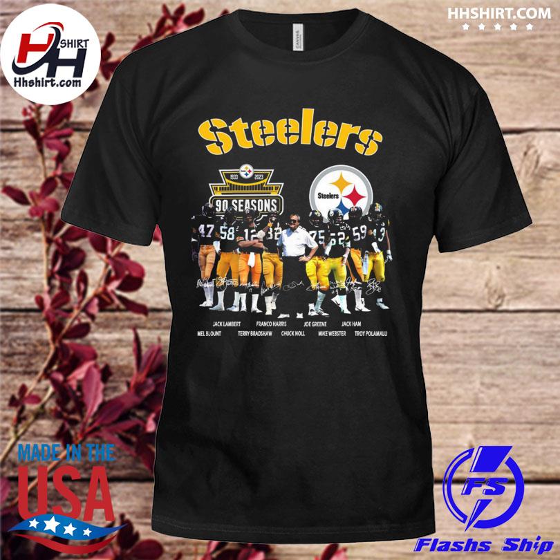 Pittsburgh steelers 90 season 1933 2023 memories signatures shirt