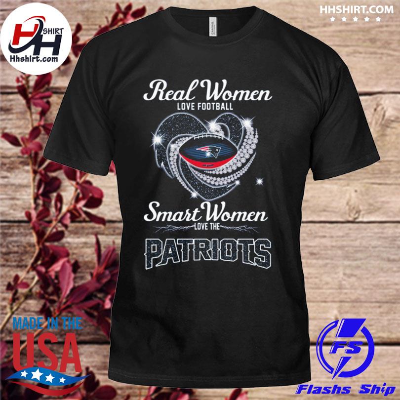 Real women love football smart women love the new england Patriots hearts  diamond 2023 shirt, hoodie, longsleeve tee, sweater