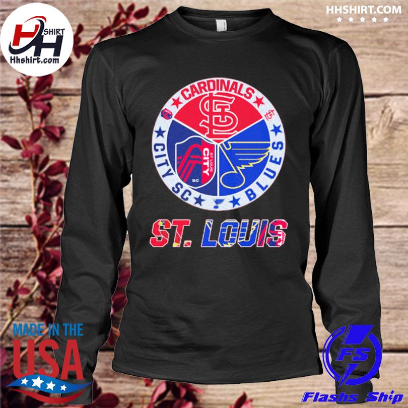 Official st Louis City SC St Louis Cardinals St Louis Blues Logo Official  Shirt, hoodie, long sleeve tee