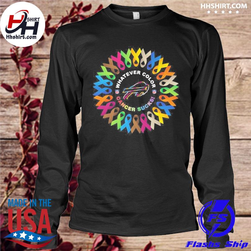 Buffalo Bills whatever color cancer sucks nfl 2023 shirt - Limotees