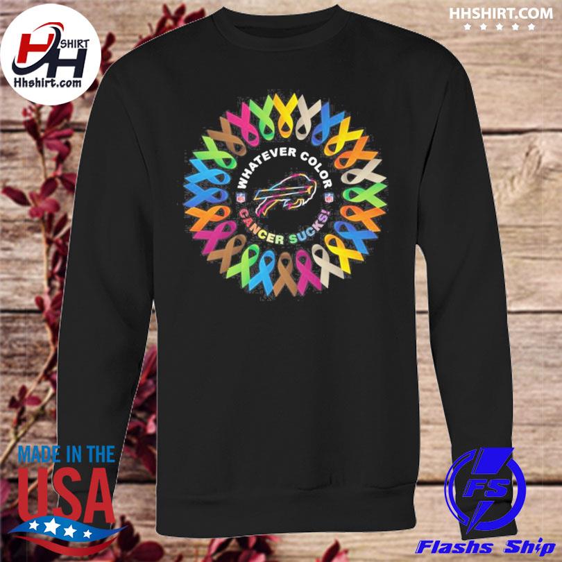 Official buffalo Bills Whatever Color Cancer Sucks shirt, hoodie, sweater,  long sleeve and tank top