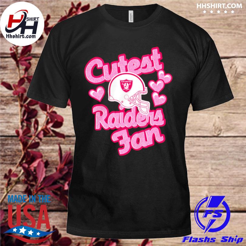 Girls Infant Las Vegas Raiders Pink Cutest Fan Hearts T-Shirt