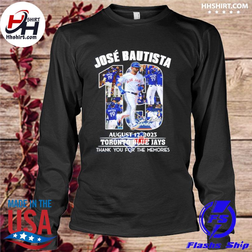 Jose Bautista August 12, 2023 Toronto Blue Jays Thank You For The Memories  T-Shirt, hoodie, sweater, long sleeve and tank top