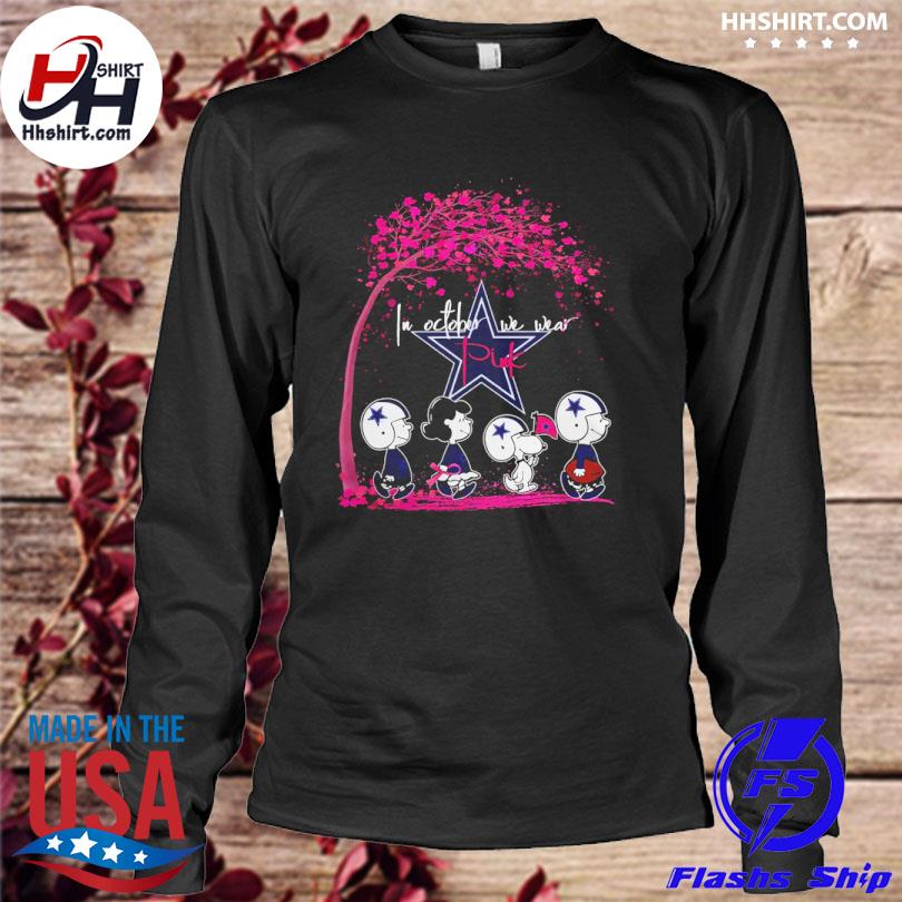 Design dallas Cowboys october we wear pink Snoopy Peanuts shirt, hoodie,  sweater, long sleeve and tank top