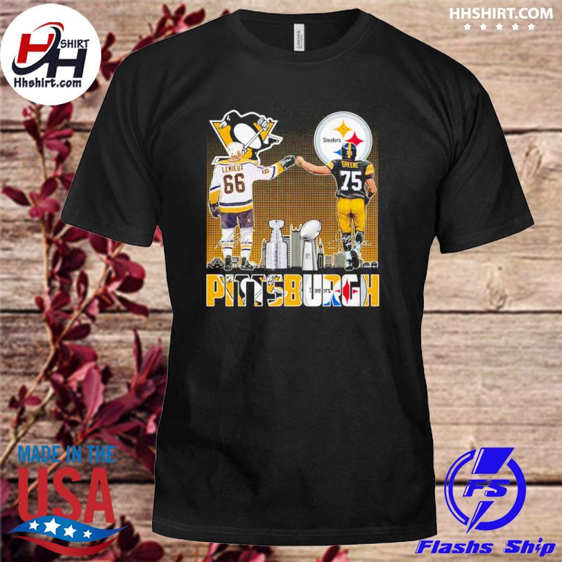 Official pittsburgh Steelers greene and penguins lemieux city champions  T-shirt, hoodie, sweater, long sleeve and tank top