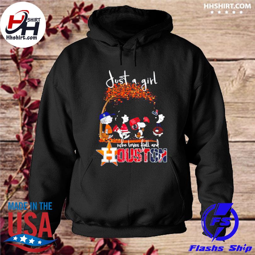 Official just A Girl Who Love Fall And Houston Astros Snoopy Tshirt,  hoodie, sweater, long sleeve and tank top