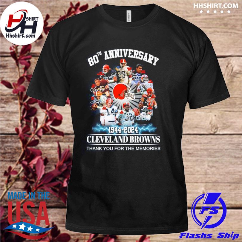 80th Anniversary 1944 – 2024 Cleveland Browns Thank You For The Memories  Shirt, hoodie, longsleeve tee, sweater