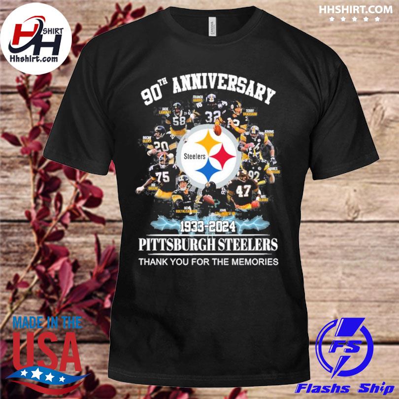 Pittsburgh Steelers 90th anniversary 1933 2024 thank you for the memories  signatures shirt, hoodie, sweater, long sleeve and tank top