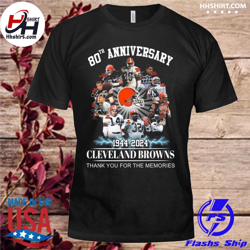 80th anniversary 1944 2024 cleveland browns thank you for the memories shirt,  hoodie, longsleeve tee, sweater