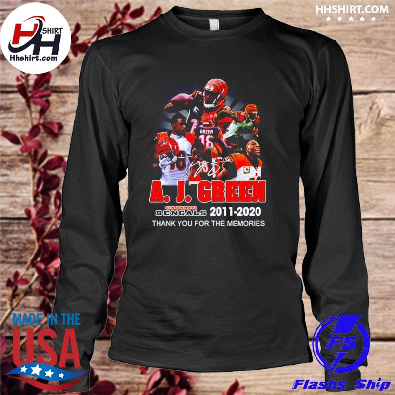 A J Green Cincinnati Bengals 2011 – 2020 Thank You For The Memories  T-Shirt, hoodie, sweater, long sleeve and tank top