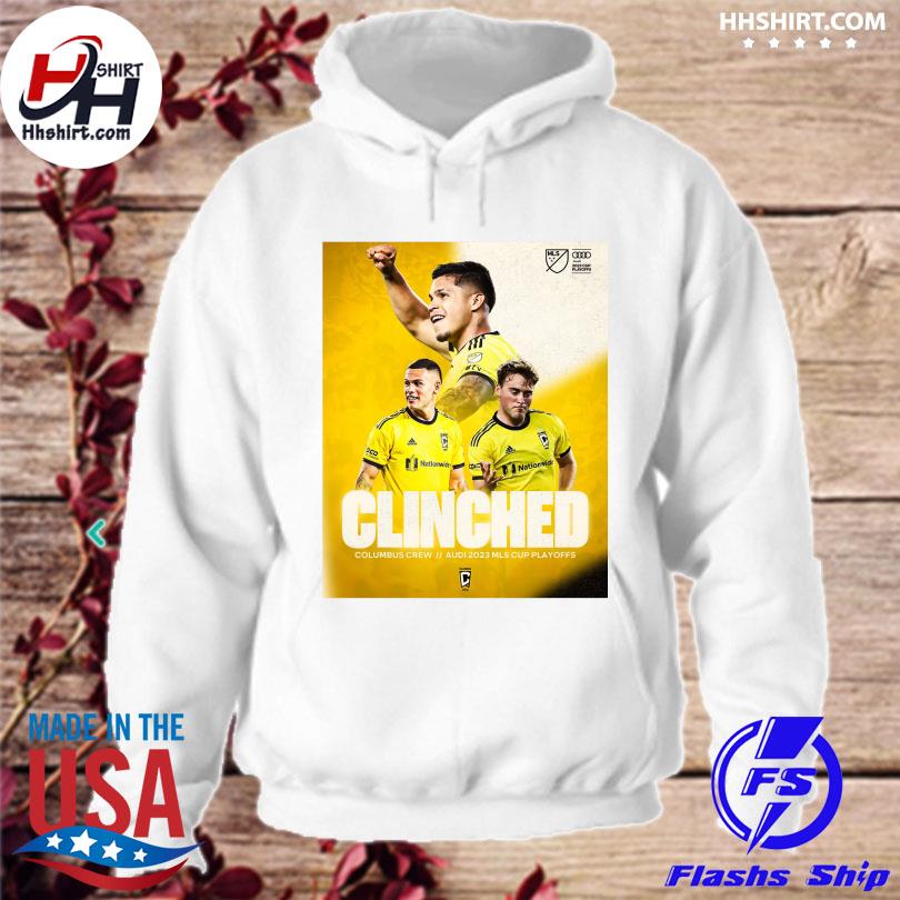 Clinched columbus crew audi 2023 mls cup playoffs shirt, hoodie