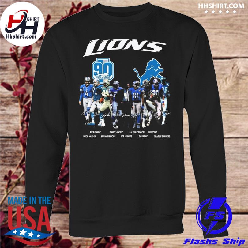 Detroit Lions 90 Seasons Signatures Shirt, hoodie, sweater, long sleeve and  tank top