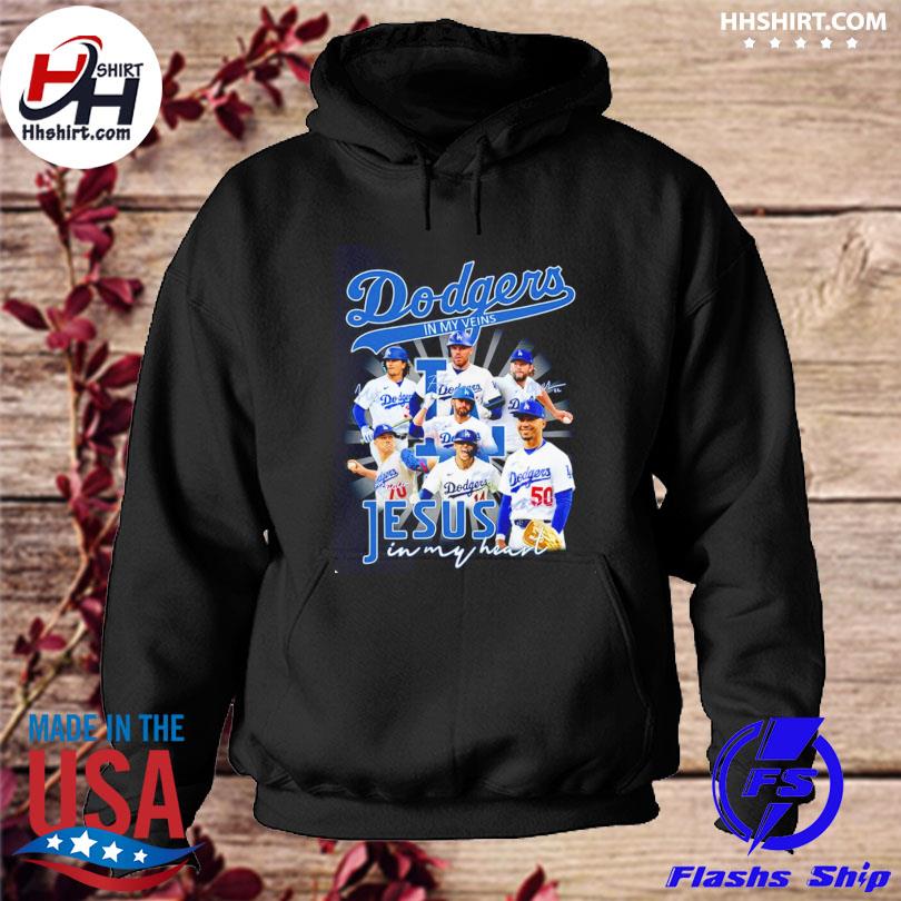 Dodgers In My Veins Jesus In My Heart 2023 Signatures T Shirt