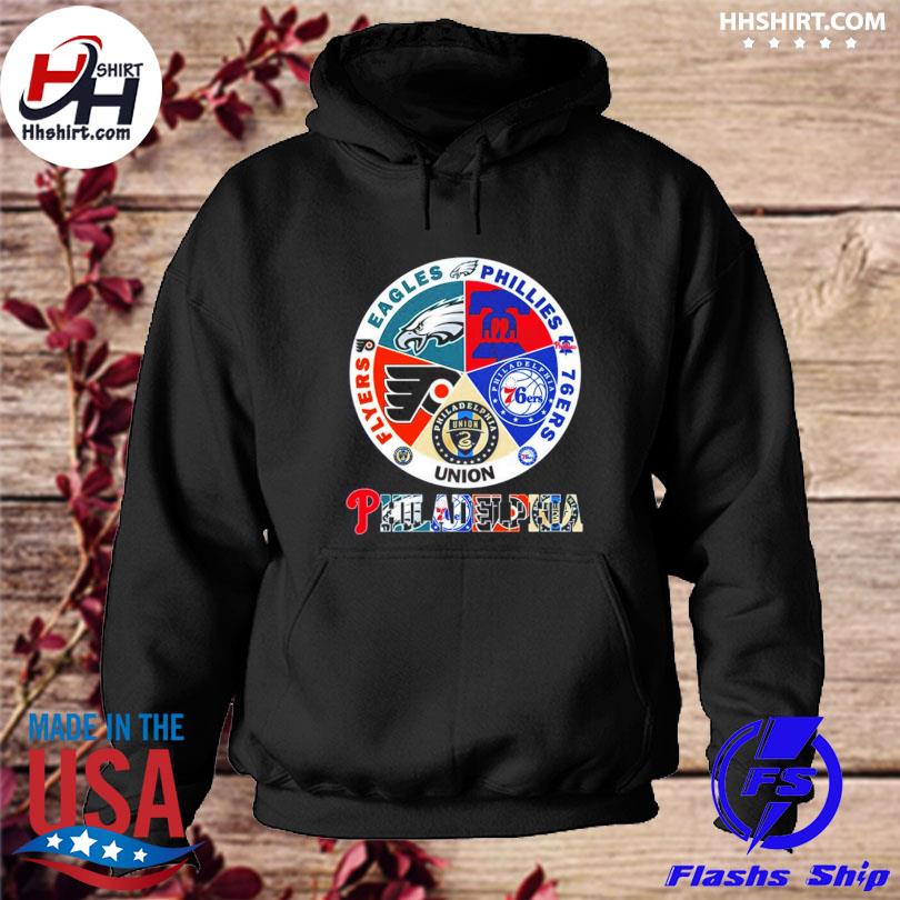 Philadelphia Eagles Philadelphia Phillies Philadelphia 76ers Champions 2023  logo shirt, hoodie, sweater, long sleeve and tank top