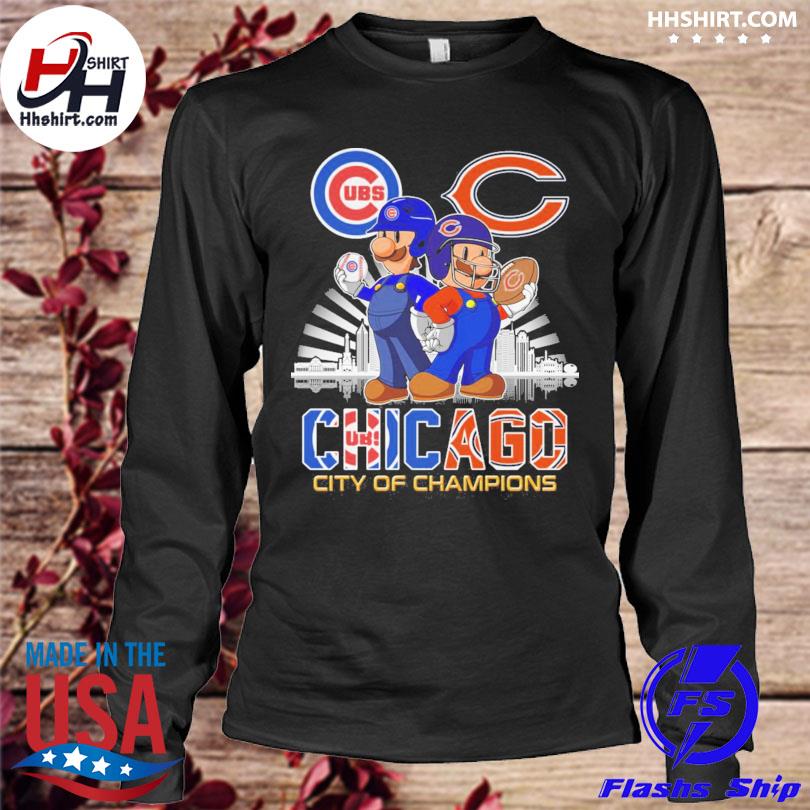 Official Logo Super Mario Chicago Cubs And Chicago Bears City Of Champions  Shirt, hoodie, sweater, long sleeve and tank top