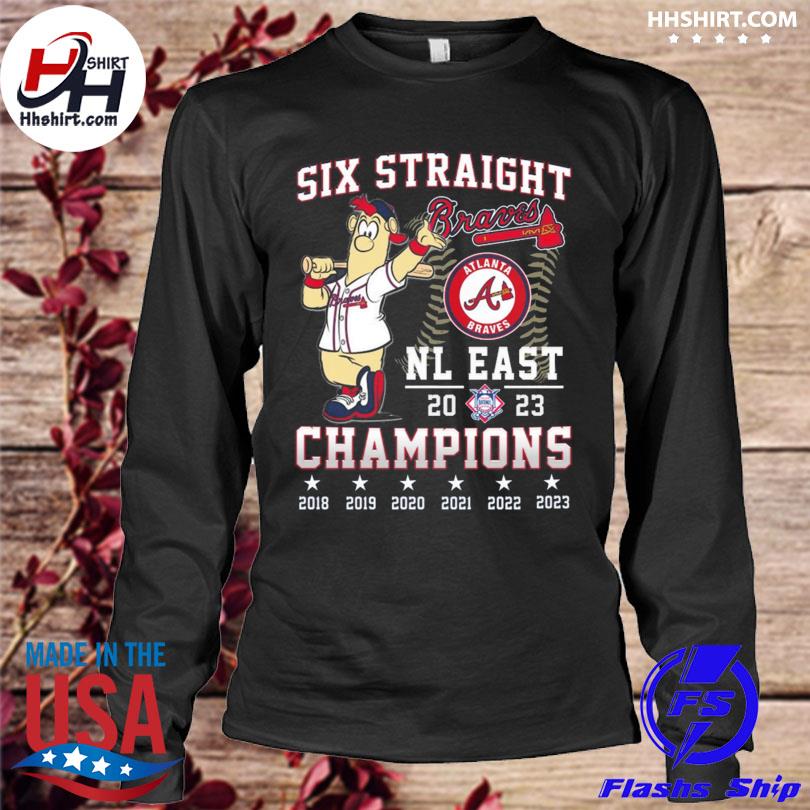 Atlanta Braves mascot Six Straight NL East 2023 Champions 6X Champs shirt,  hoodie, sweater, long sleeve and tank top