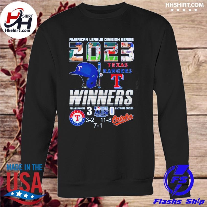 American League Division Series 2023 Texas Rangers Winners 3 – Baltimore  Orioles 0 T-shirt - Shibtee Clothing