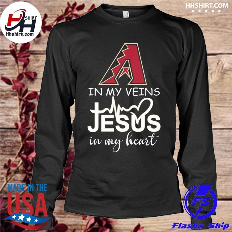 Boston Red Sox Logo 2023 In My Veins Jesus In My Heart Shirt