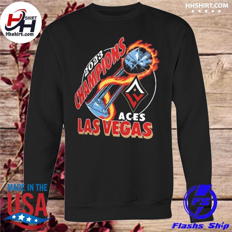 2023 WNBA Champs Las Vegas Aces T-Shirt from Homage. | Charcoal | Vintage Apparel from Homage.