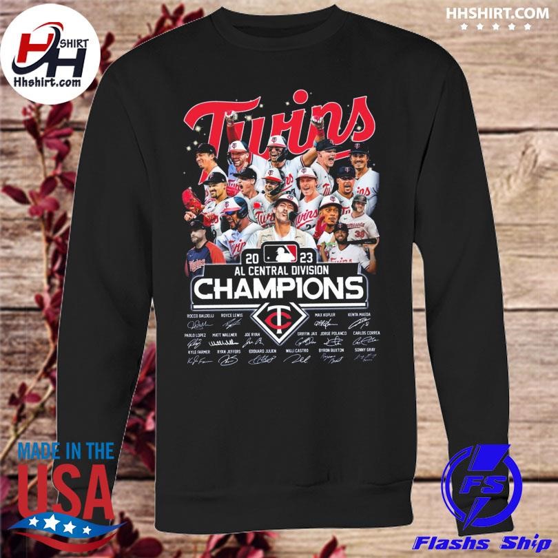 Minnesota Twins 2023 Al Central Division Champions Signatures Shirt,  hoodie, sweater, long sleeve and tank top