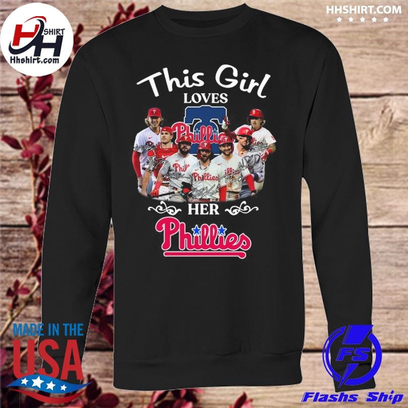 This girl loves her team Philadelphia Phillies shirt, hoodie