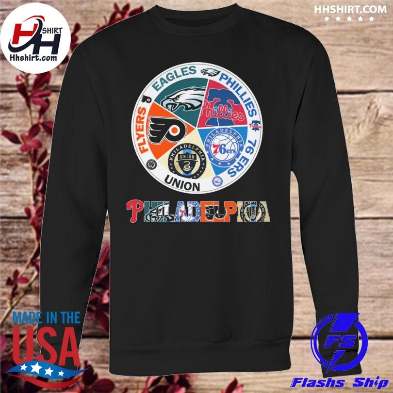 Philadelphia sports teams phillies eagles 76ers flyers T-shirt, hoodie,  sweater, long sleeve and tank top