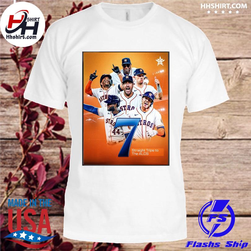 Houston astros lucky 7 are headed back to the alcs mlb 2023 postseason  poster shirt, hoodie, longsleeve tee, sweater