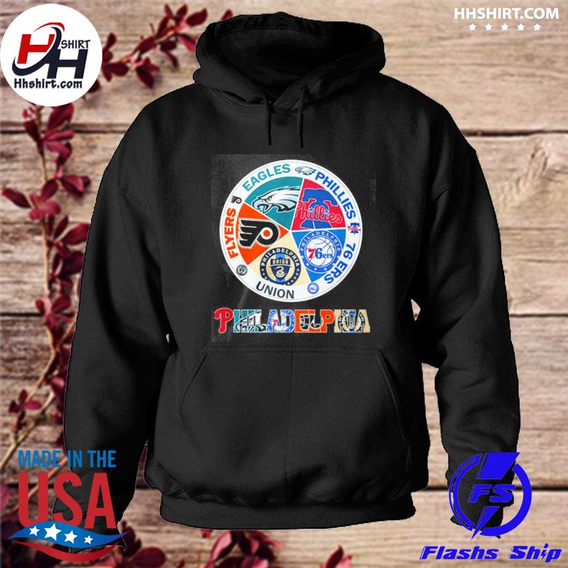 Philadelphia Phillies Eagles 76ers Flyers logo shirt, hoodie, sweater, long  sleeve and tank top