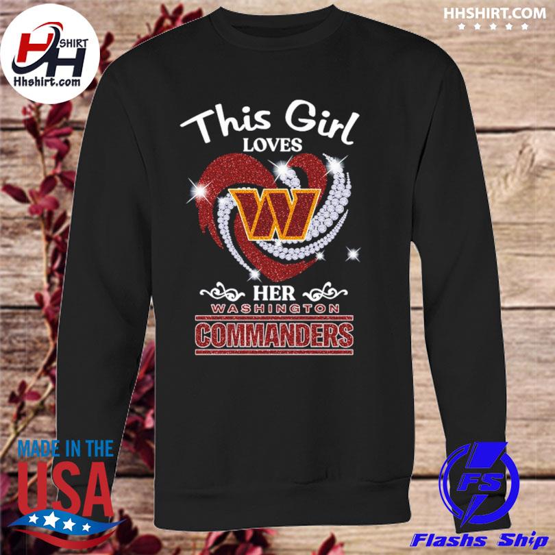 New Era Apparel Girls' Washington Commanders Heart White T-Shirt