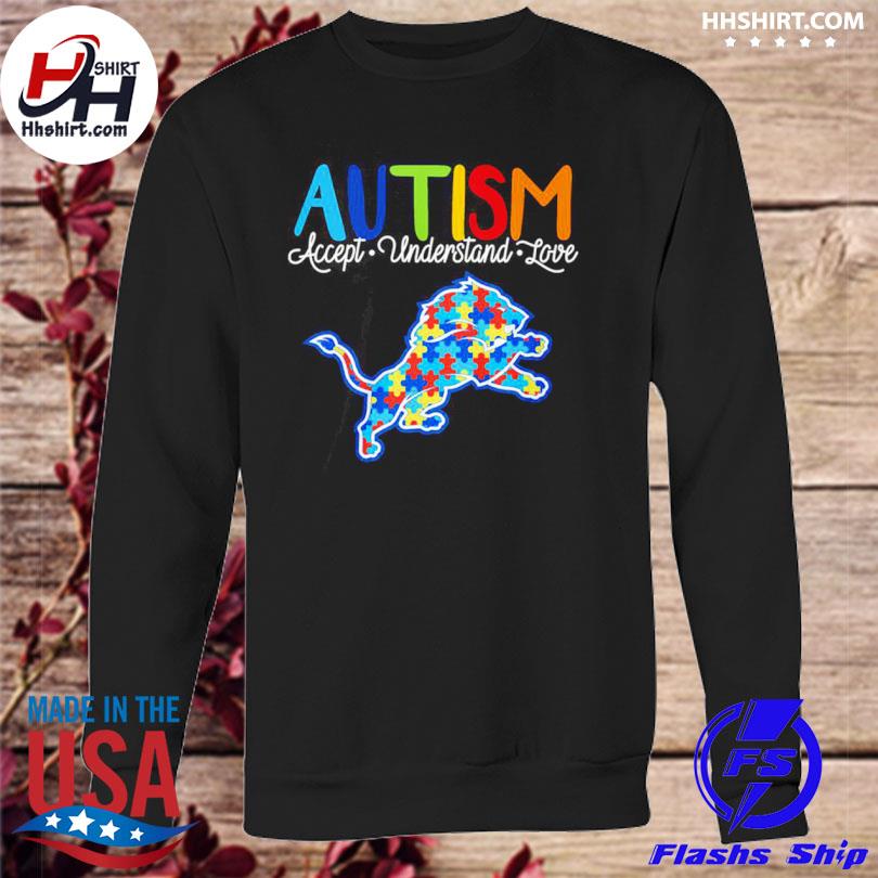 Peace Love Autism Detroit Lions Nfl Shirt