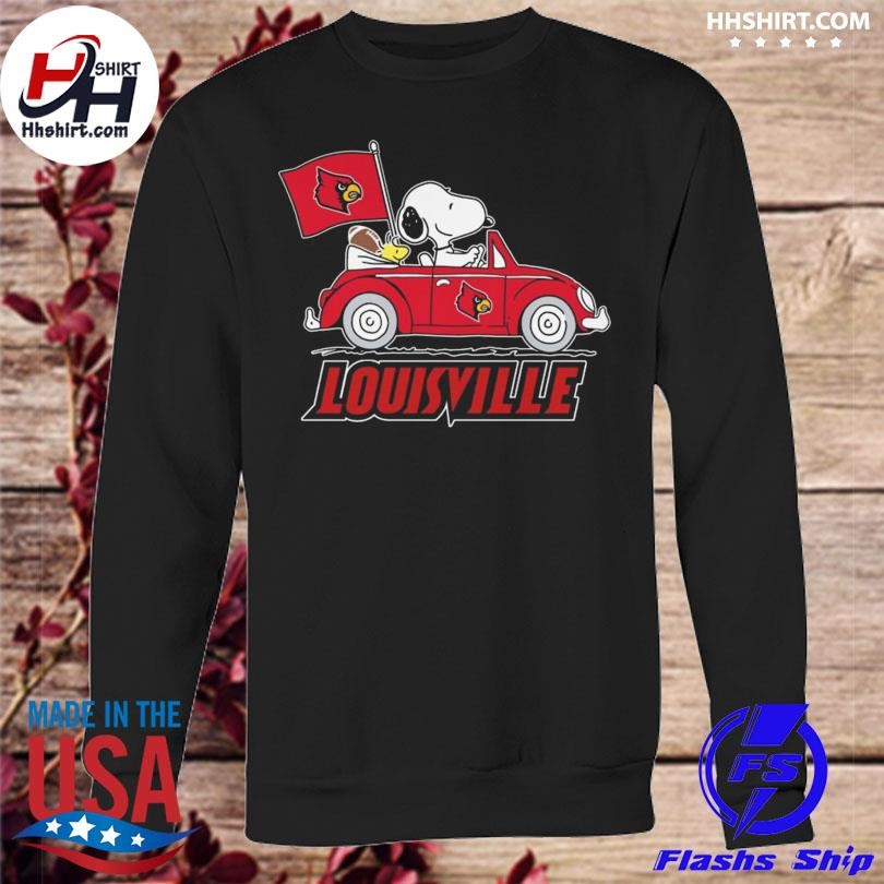 Snoopy and Woodstock go Louisville Cardinals Go Cars 2023 shirt, hoodie,  sweater, long sleeve and tank top