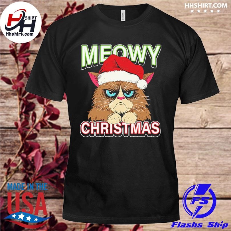 Grumpy cat meowy Christmas shirt