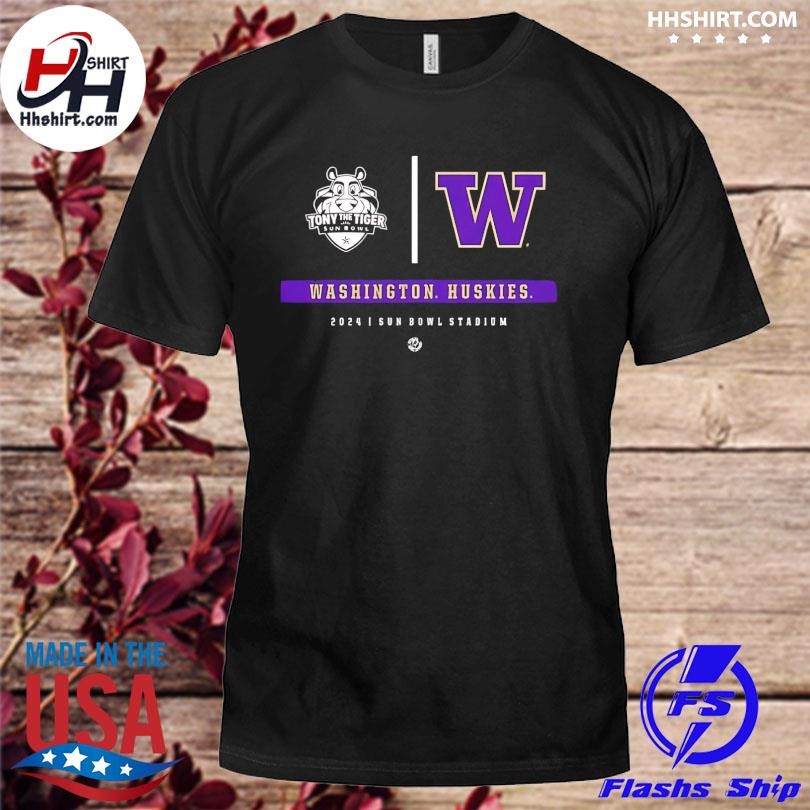 Official Washington Huskies 2024 Tony The Tiger Sun Bowl Stadium shirt