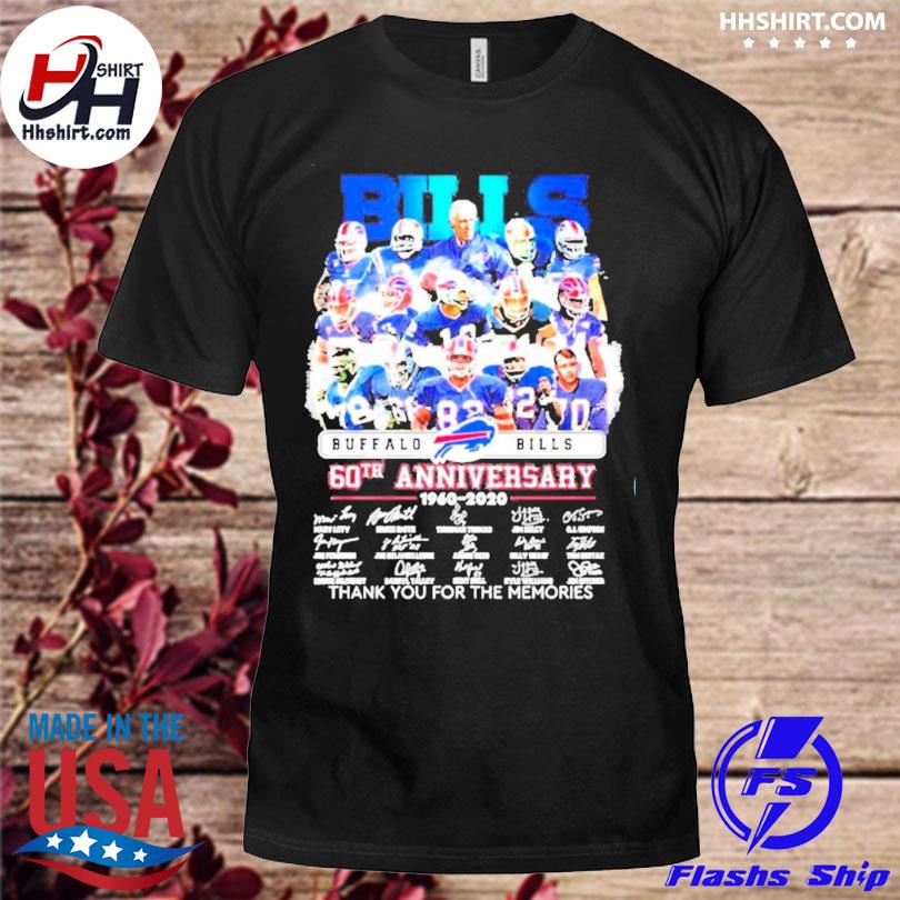 Buffalo bills 60th anniversary 1960 2020 thank you for the memories  signatures shirt, hoodie, sweater, long sleeve and tank top