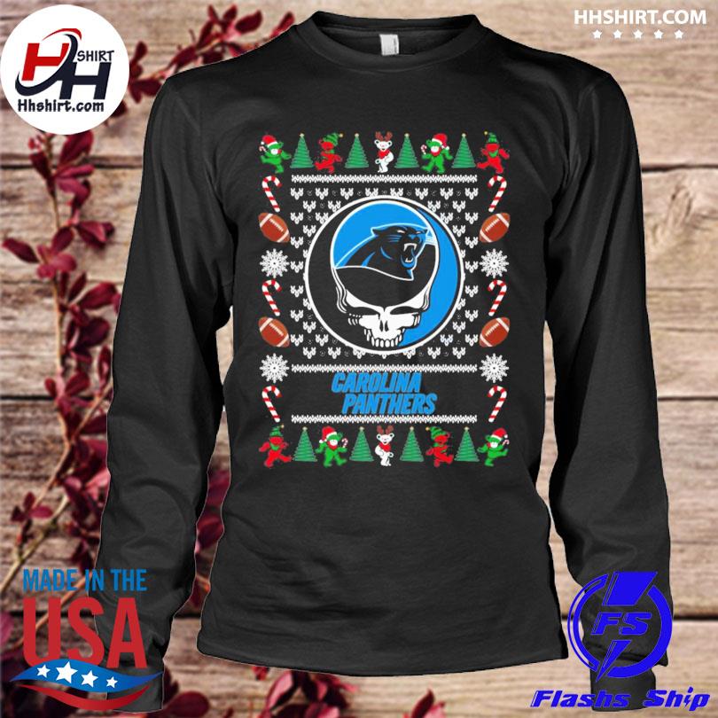 Carolina Panthers Grateful Dead Ugly Christmas Sweater, hoodie