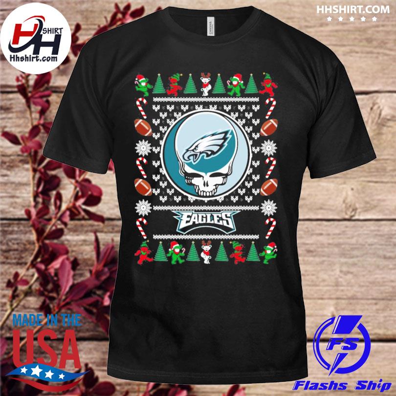 Grateful Dead Philadelphia Eagles Xmas Gifts Green Ugly Christmas Sweater -  Mugteeco