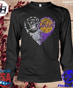 Las vegas Raiders and Los Angeles Lakers hearts t-shirt, hoodie