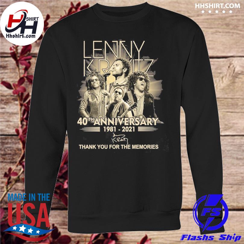 Paradise Warehouse As Official Lenny Kravitz 40th anniversary thank you for the memories  signature shirt, hoodie, longsleeve tee, sweater