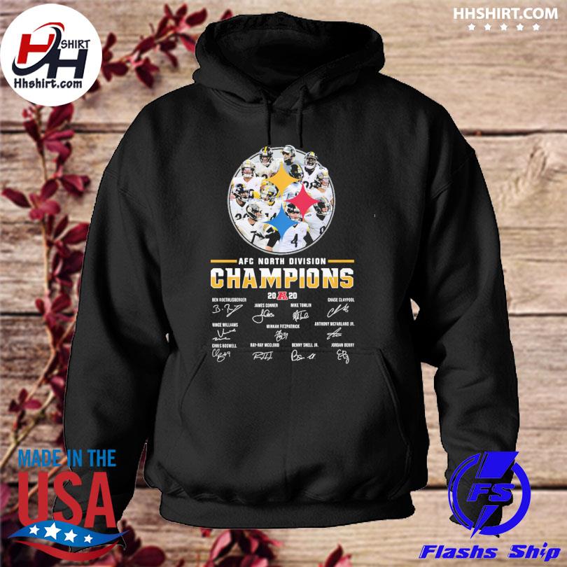 Official pittsburgh steelers afc north division champions 2020 signatures  shirt, hoodie, sweater, long sleeve and tank top