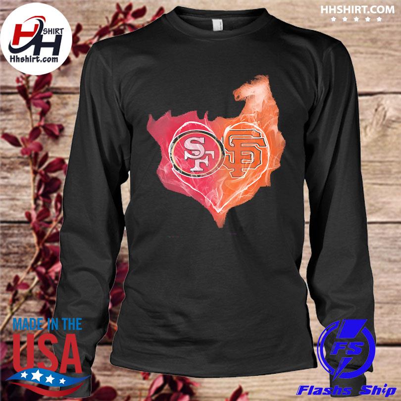 San Francisco Giants San Francisco 49ers logo heart sport gift shirt,  hoodie, sweater, long sleeve and tank top