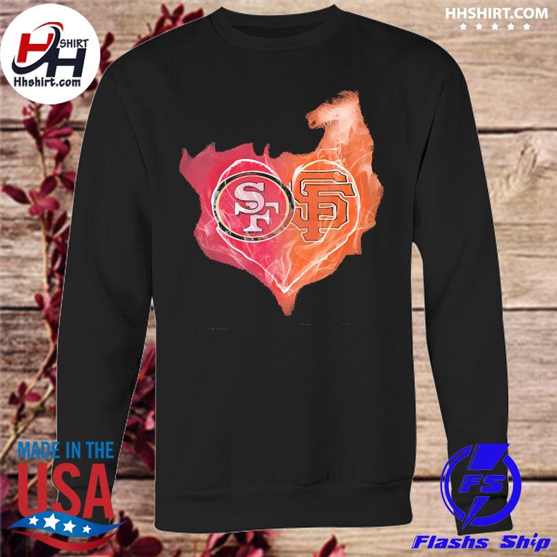 San Francisco Giants San Francisco 49ers logo heart sport gift shirt,  hoodie, sweater, long sleeve and tank top